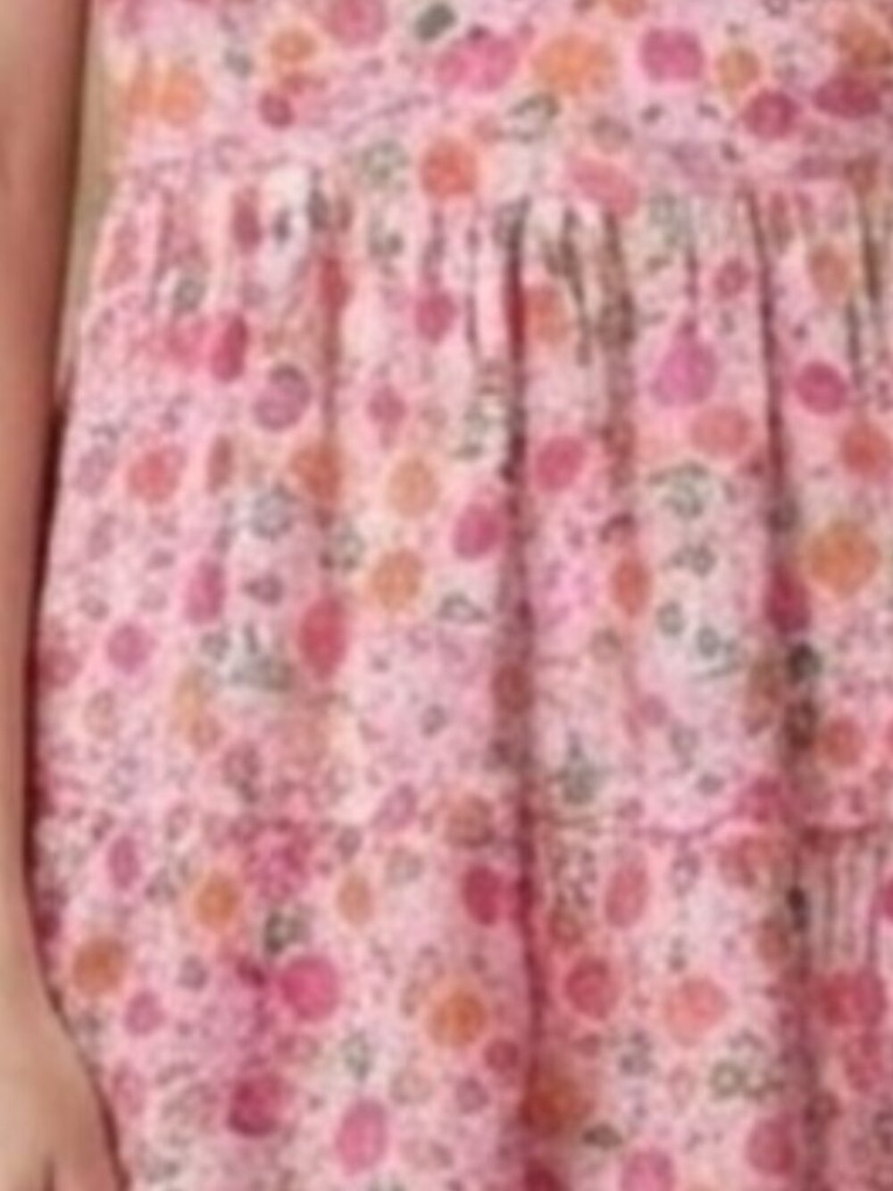 y2k women milkmaid mini dress large pink fairycore ditsy floral‎ cottagecore